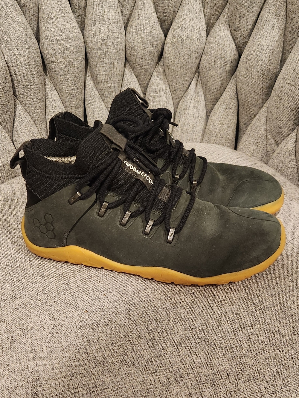 Vivo Barefoot Women's Black Nubuck Athletic Shoe with Gum Sole